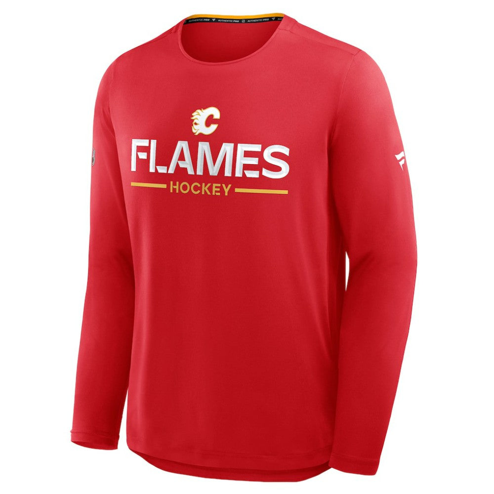 Calgary Flames Fanatics Authentic Pro Rink Tech Long Sleeve T-Shirt - Red - NHL