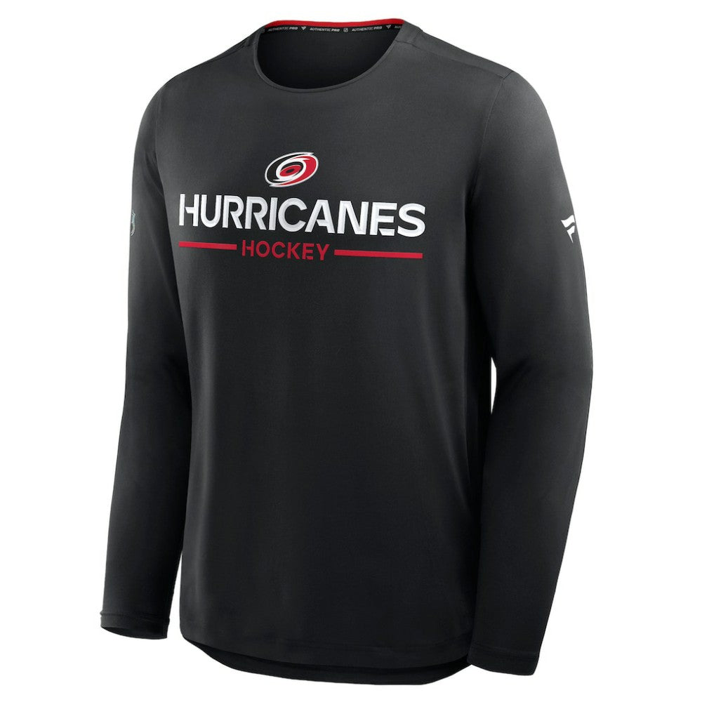 Carolina Hurricanes Fanatics Authentic Pro Rink Tech Long Sleeve T-Shirt - Black - NHL