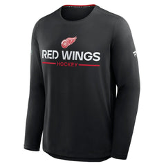 Detroit Red Wings Fanatics Authentic Pro Rink Tech Long Sleeve T-Shirt - Black - NHL