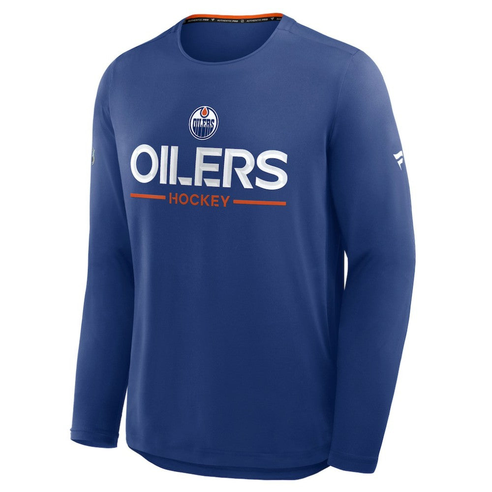 Edmonton Oilers Fanatics Authentic Pro Rink Tech Long Sleeve T-Shirt - Royal - NHL