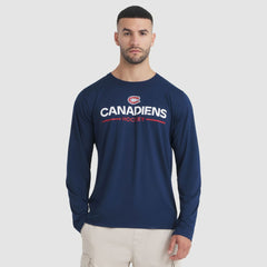 Montreal Canadiens Fanatics Authentic Pro Rink Tech Long Sleeve T-Shirt - Navy - NHL