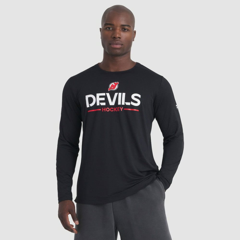 New Jersey Devils Fanatics Authentic Pro Rink Tech Long Sleeve T-Shirt - Black - NHL