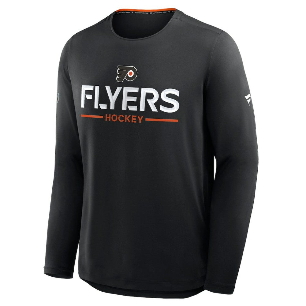 Philadelphia Flyers Fanatics Authentic Pro Rink Tech Long Sleeve T-Shirt - Black - NHL