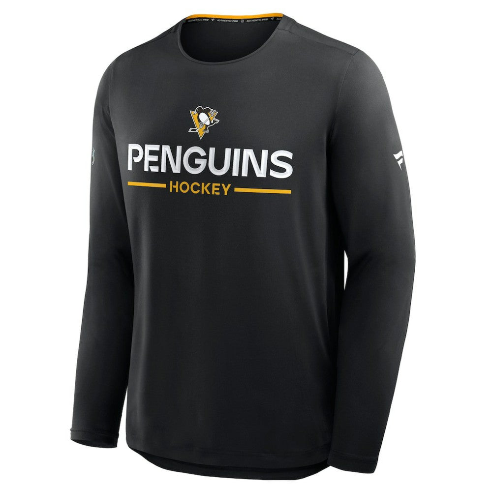 Pittsburgh Penguins Fanatics Authentic Pro Rink Tech Long Sleeve T-Shirt - Black - NHL