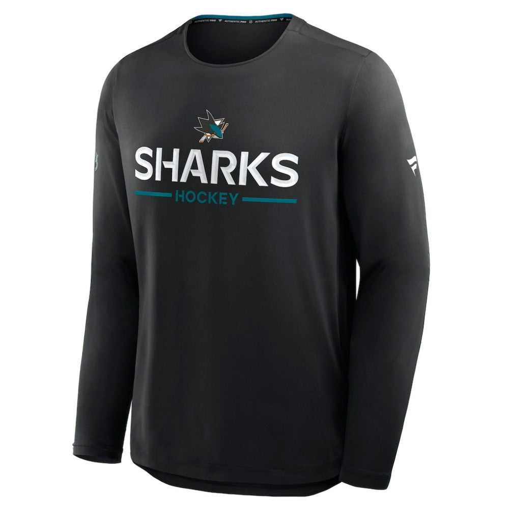 San Jose Sharks Fanatics Authentic Pro Rink Tech Long Sleeve T-Shirt - Black - NHL