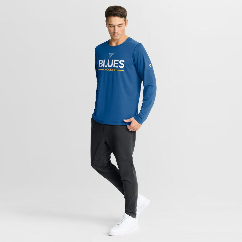 St. Louis Blues Fanatics Authentic Pro Rink Tech Long Sleeve T-Shirt - Blue - NHL