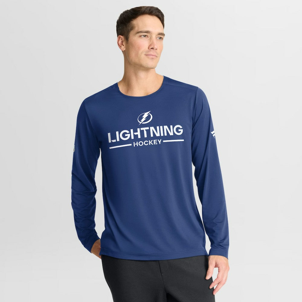 Tampa Bay Lightning Fanatics Authentic Pro Rink Tech Long Sleeve T-Shirt - Blue - NHL