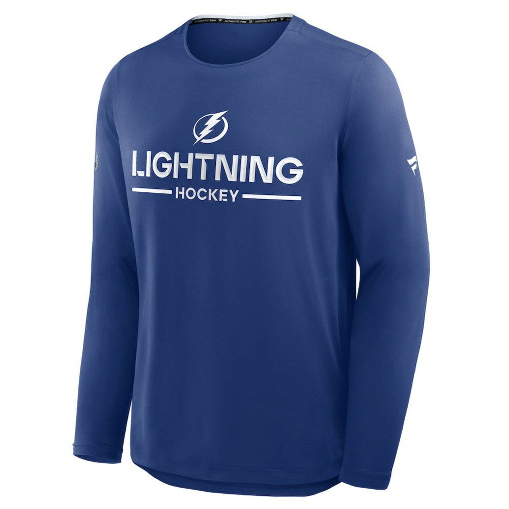 Tampa Bay Lightning Fanatics Authentic Pro Rink Tech Long Sleeve T-Shirt - Blue - NHL