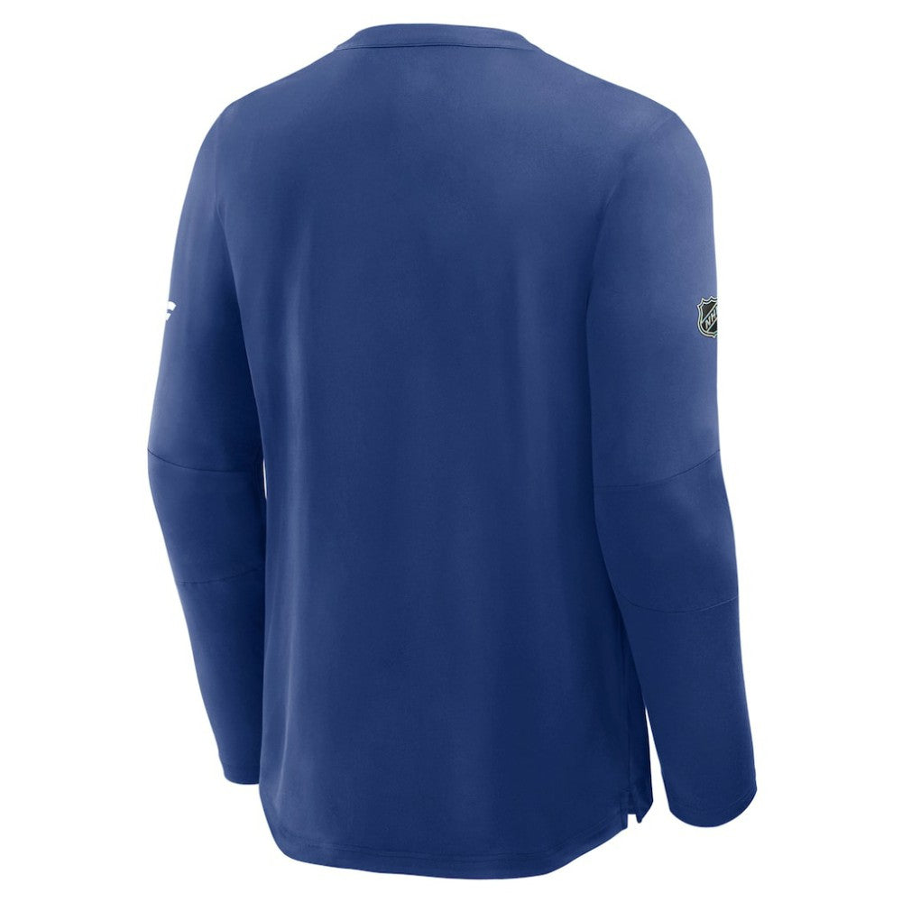 Vancouver Canucks Fanatics Authentic Pro Rink Tech Long Sleeve T-Shirt - Blue - NHL