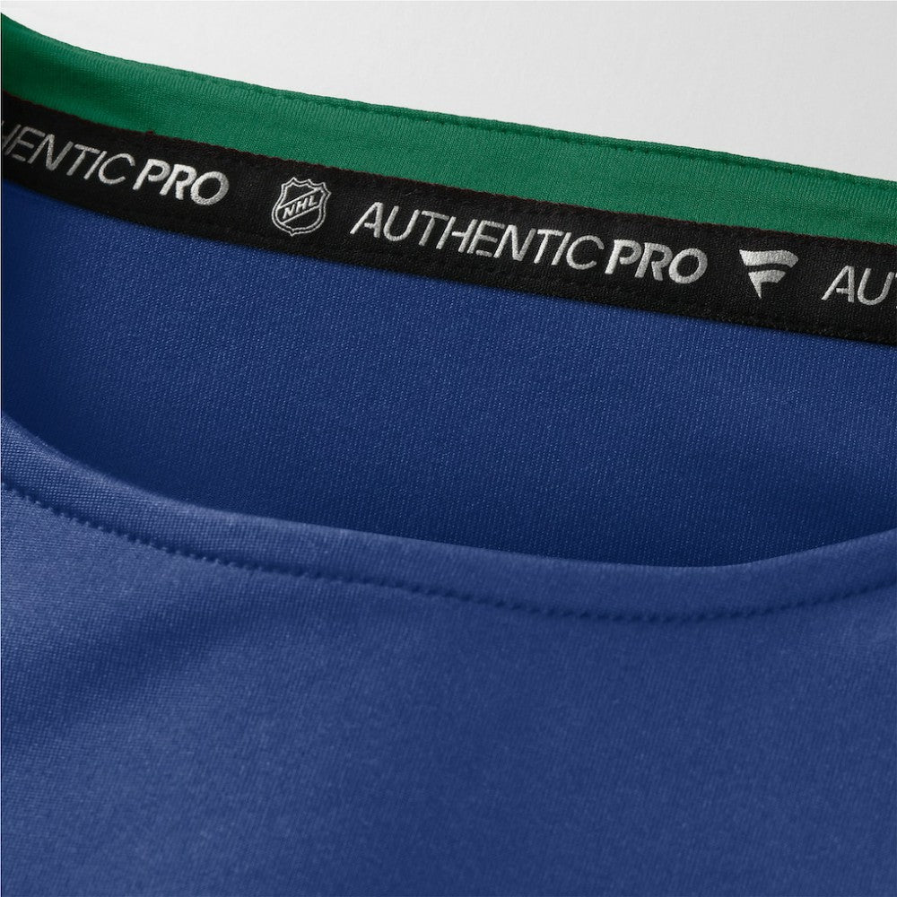 Vancouver Canucks Fanatics Authentic Pro Rink Tech Long Sleeve T-Shirt - Blue - NHL