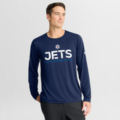 Winnipeg Jets Fanatics Authentic Pro Rink Tech Long Sleeve T-Shirt - Navy - NHL