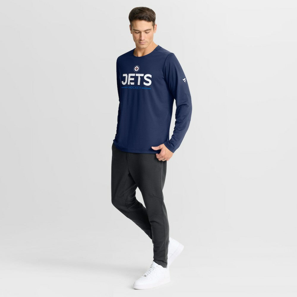 Winnipeg Jets Fanatics Authentic Pro Rink Tech Long Sleeve T-Shirt - Navy - NHL