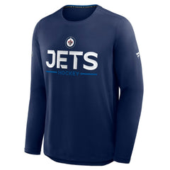 Winnipeg Jets Fanatics Authentic Pro Rink Tech Long Sleeve T-Shirt - Navy - NHL