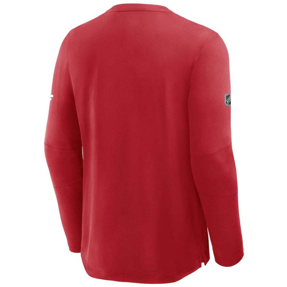 Detroit Red Wings Fanatics Authentic Pro Centennial Rink Tech Long Sleeve T-Shirt - Red - NHL