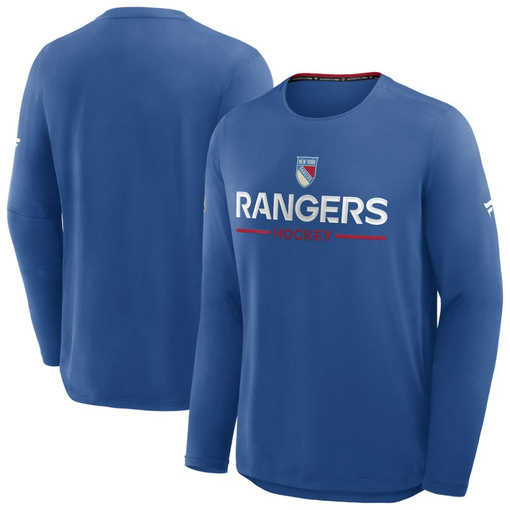 New York Rangers Fanatics Authentic Pro Rink Centennial Tech Long Sleeve T-Shirt - Blue - NHL