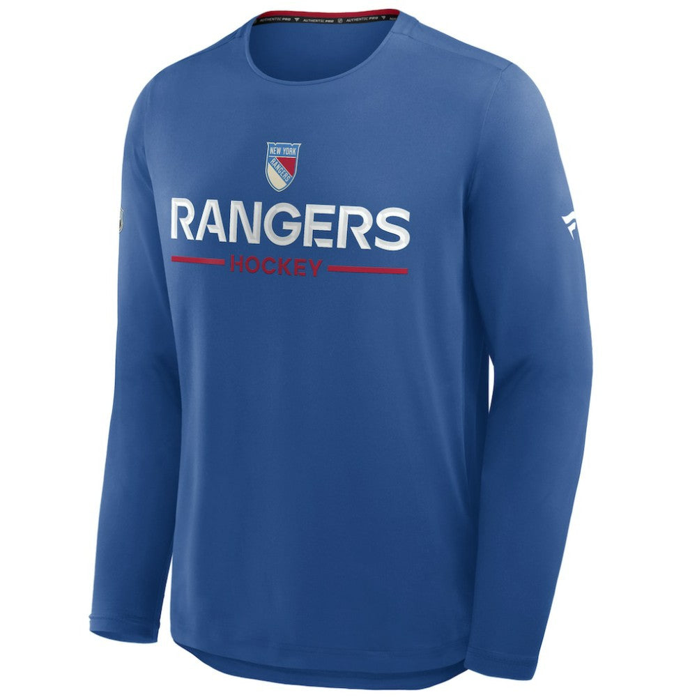New York Rangers Fanatics Authentic Pro Rink Centennial Tech Long Sleeve T-Shirt - Blue - NHL