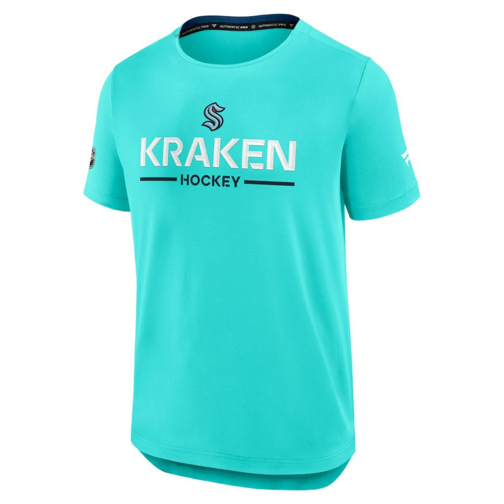 Seattle Kraken Fanatics Authentic Pro Rink Tech T-Shirt - Light Blue - NHL