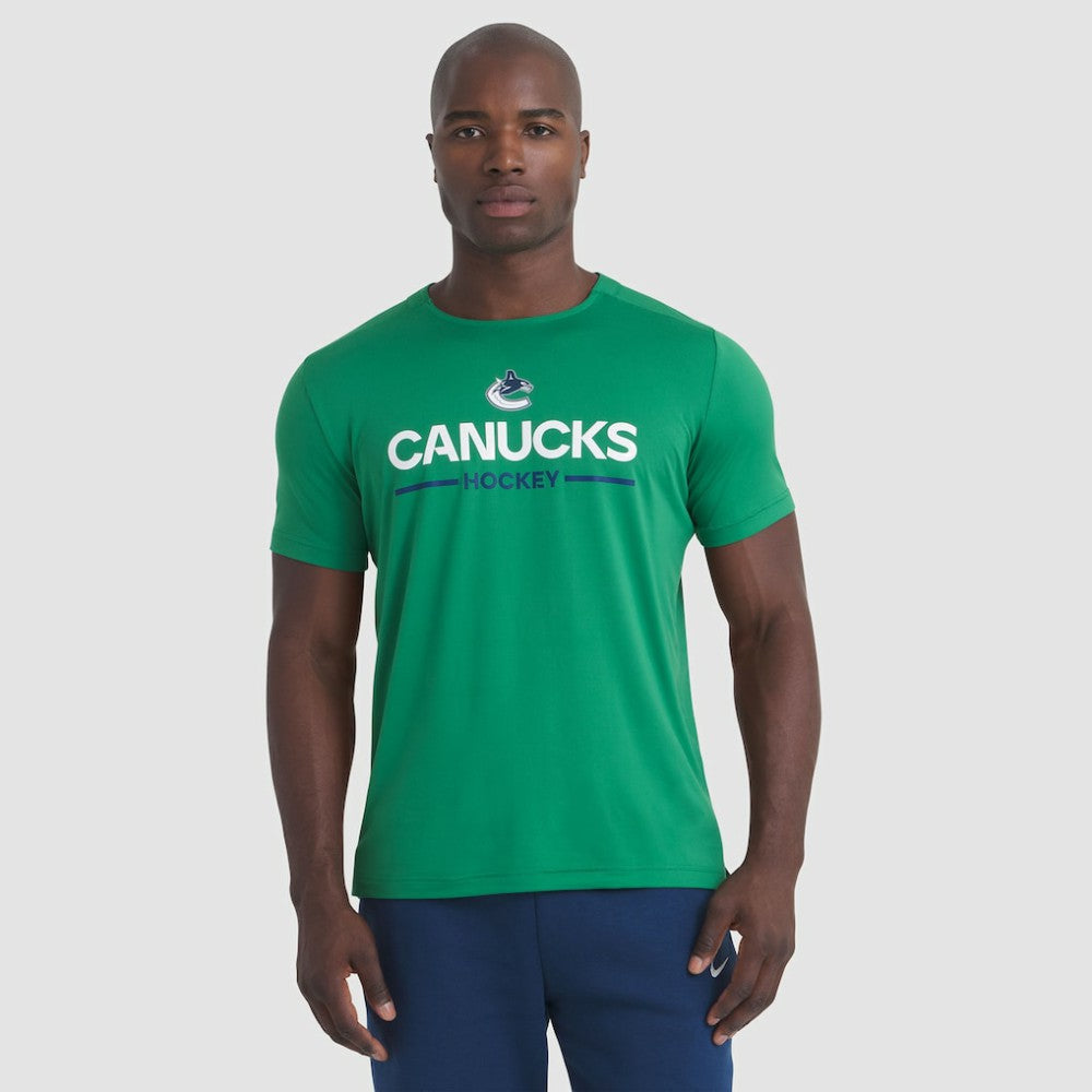 Vancouver Canucks Fanatics Authentic Pro Rink Tech T-Shirt - Green - NHL