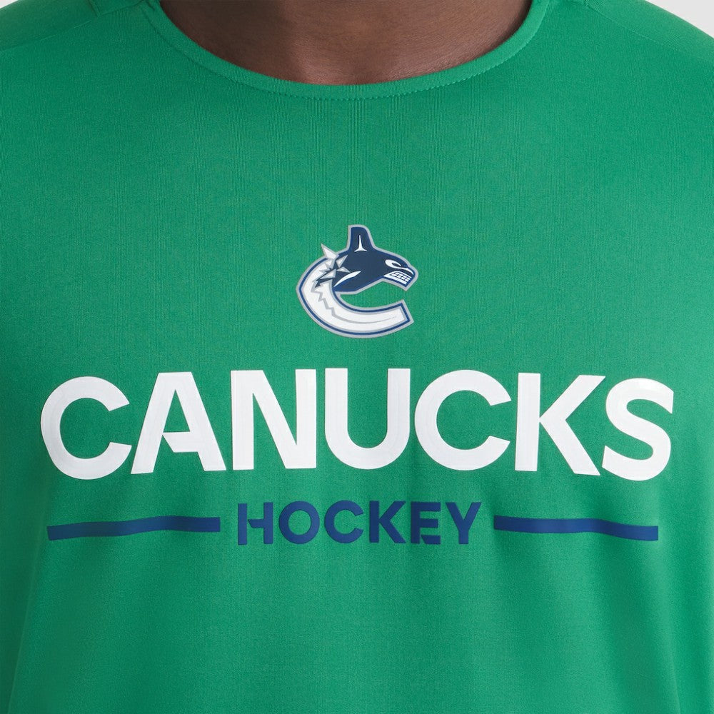 Vancouver Canucks Fanatics Authentic Pro Rink Tech T-Shirt - Green - NHL