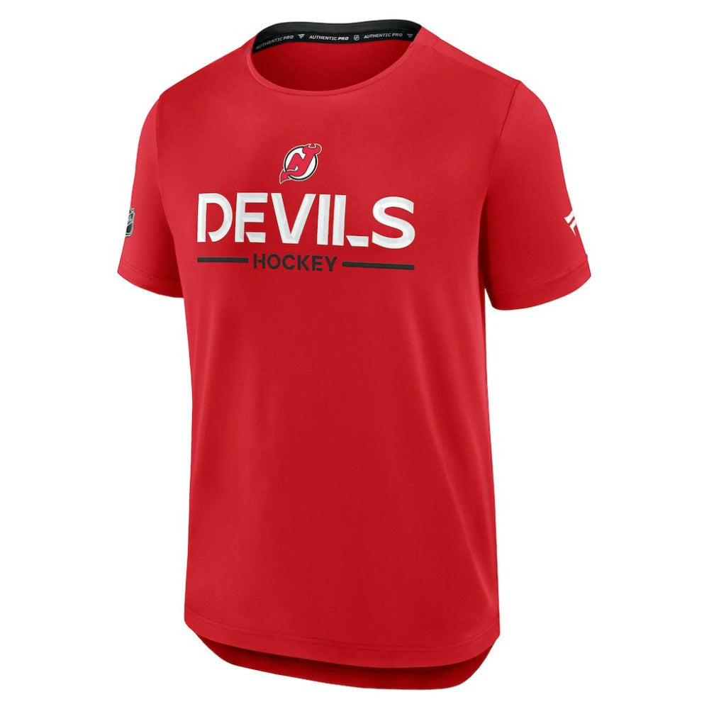 New Jersey Devils Fanatics Authentic Pro Rink Tech T-Shirt - Red - NHL