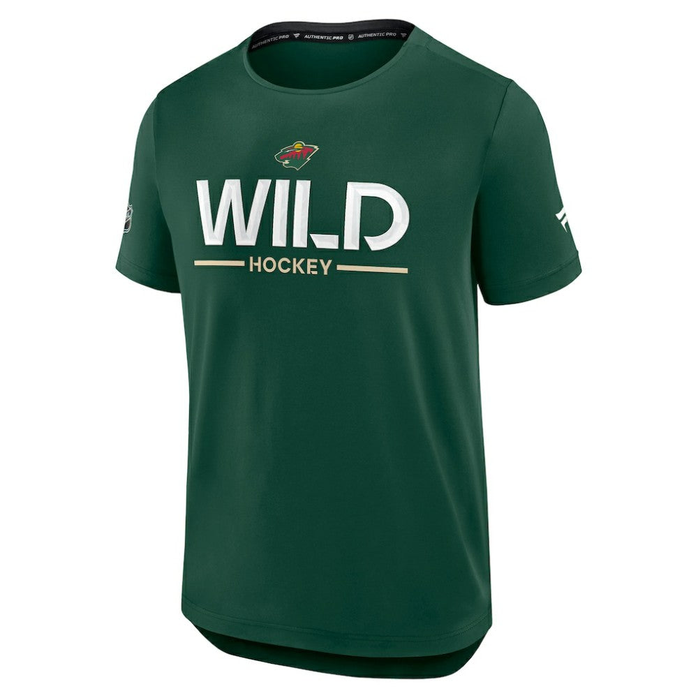 Minnesota Wild Fanatics Authentic Pro Rink Tech T-Shirt - Green - NHL