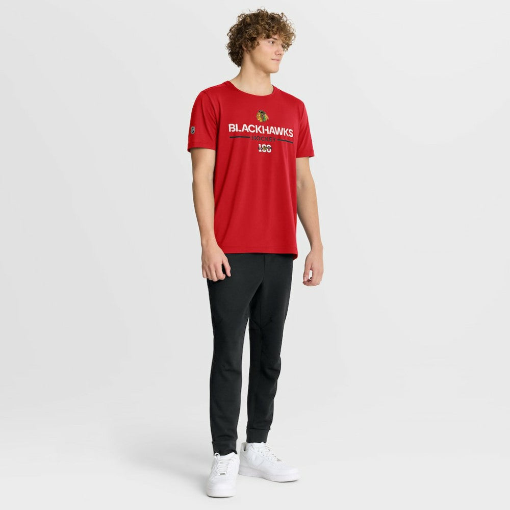 Chicago Blackhawks Fanatics Authentic Pro Centennial Rink Tech T-Shirt - Red - NHL