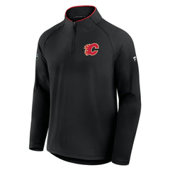 Calgary Flames Fanatics Authentic Pro Rink Training Quarter-Zip Pullover - Black - NHL