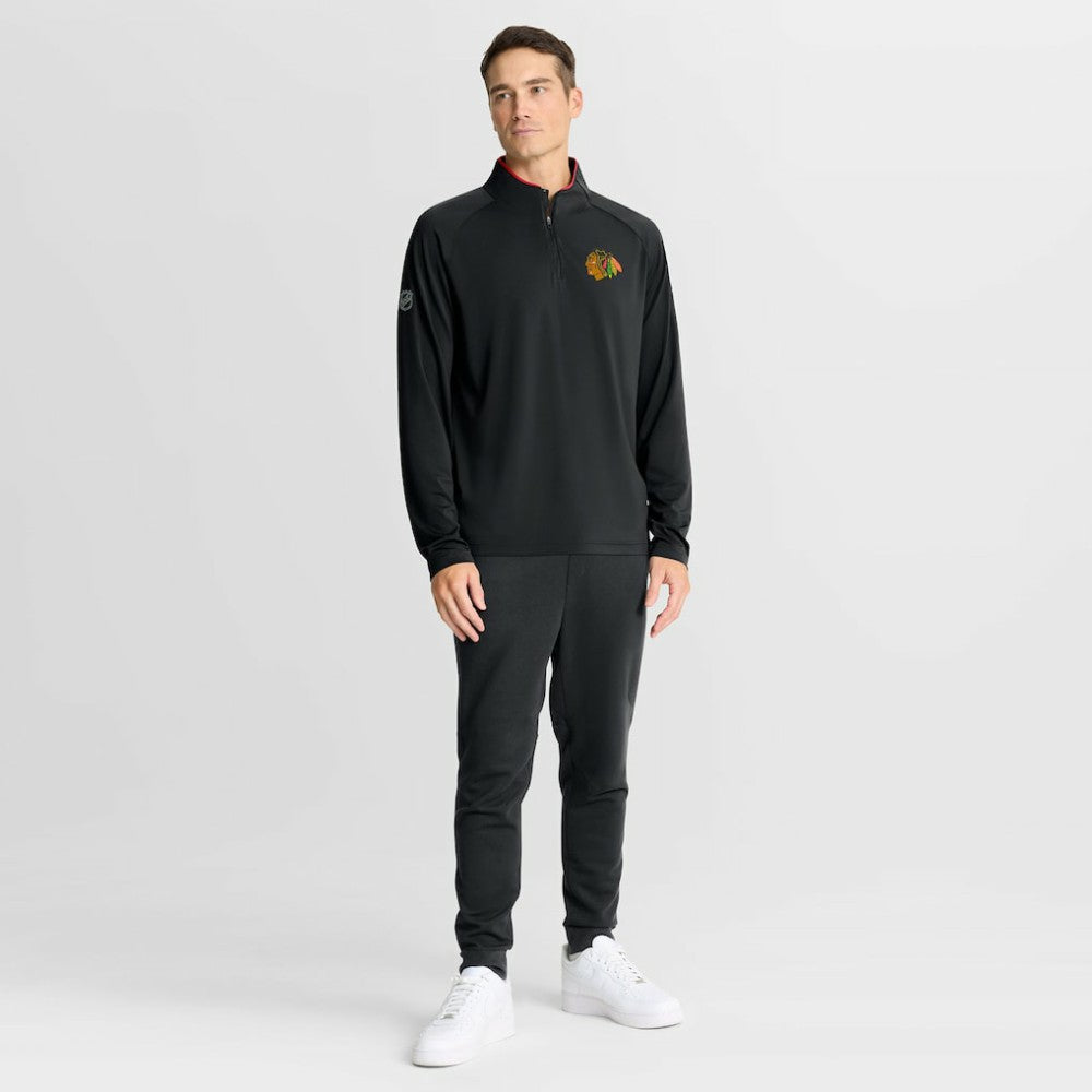 Chicago Blackhawks Fanatics Authentic Pro Rink Training Quarter-Zip Pullover - Black - NHL
