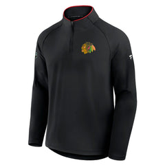 Chicago Blackhawks Fanatics Authentic Pro Rink Training Quarter-Zip Pullover - Black - NHL