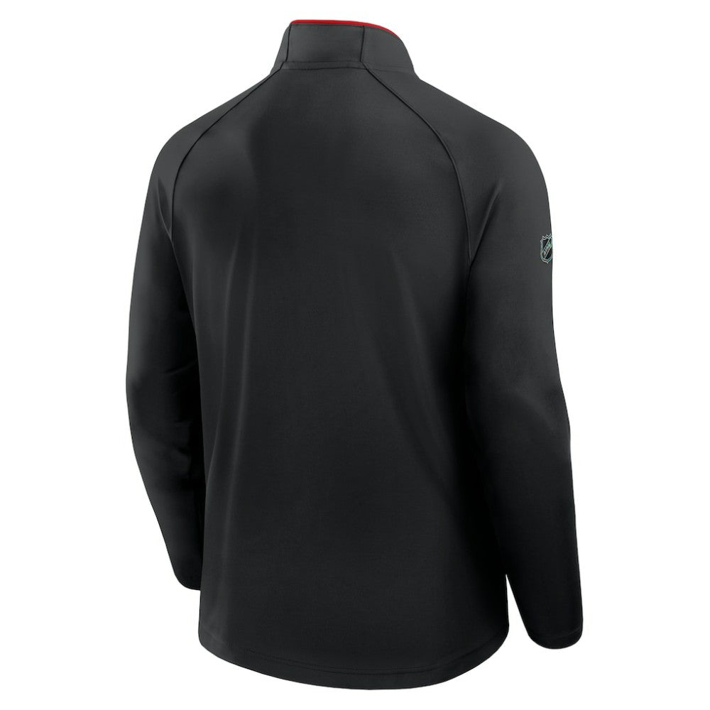 Detroit Red Wings Fanatics Authentic Pro Rink Training Quarter-Zip Pullover - Black - NHL