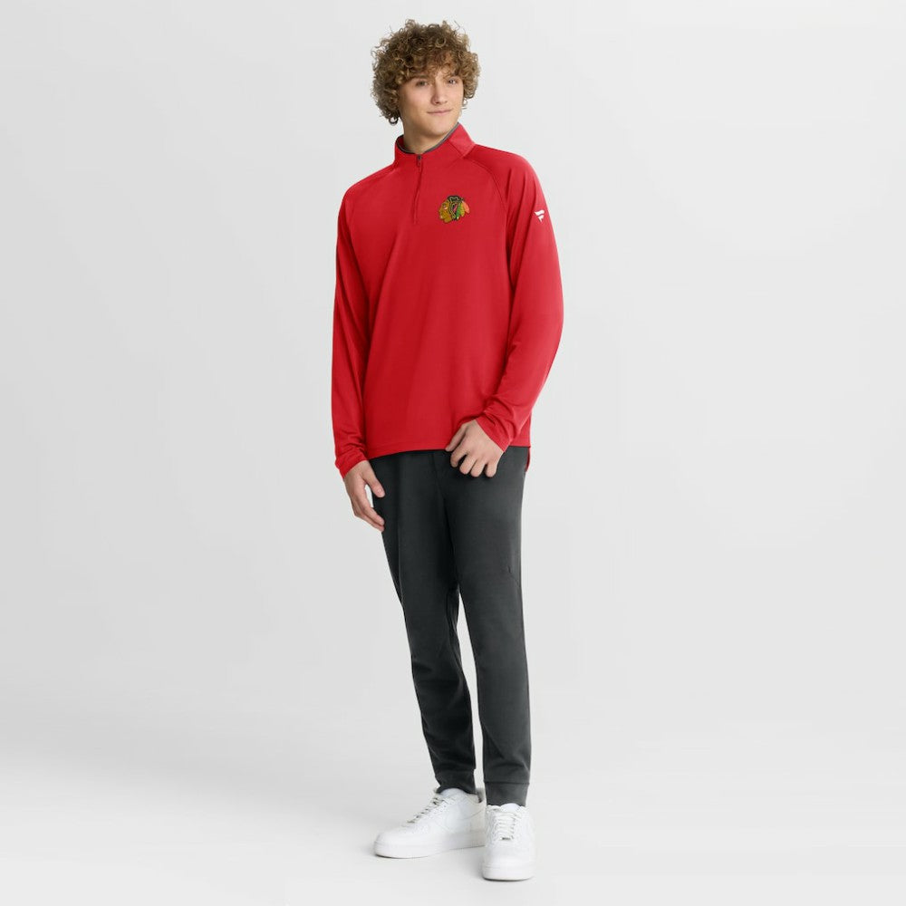 Chicago Blackhawks Fanatics Authentic Pro Rink Training Quarter-Zip Pullover - Red - NHL