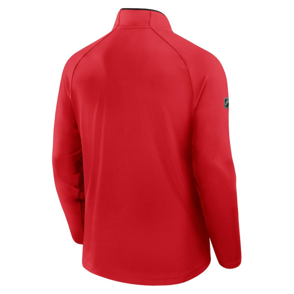 Chicago Blackhawks Fanatics Authentic Pro Rink Training Quarter-Zip Pullover - Red - NHL