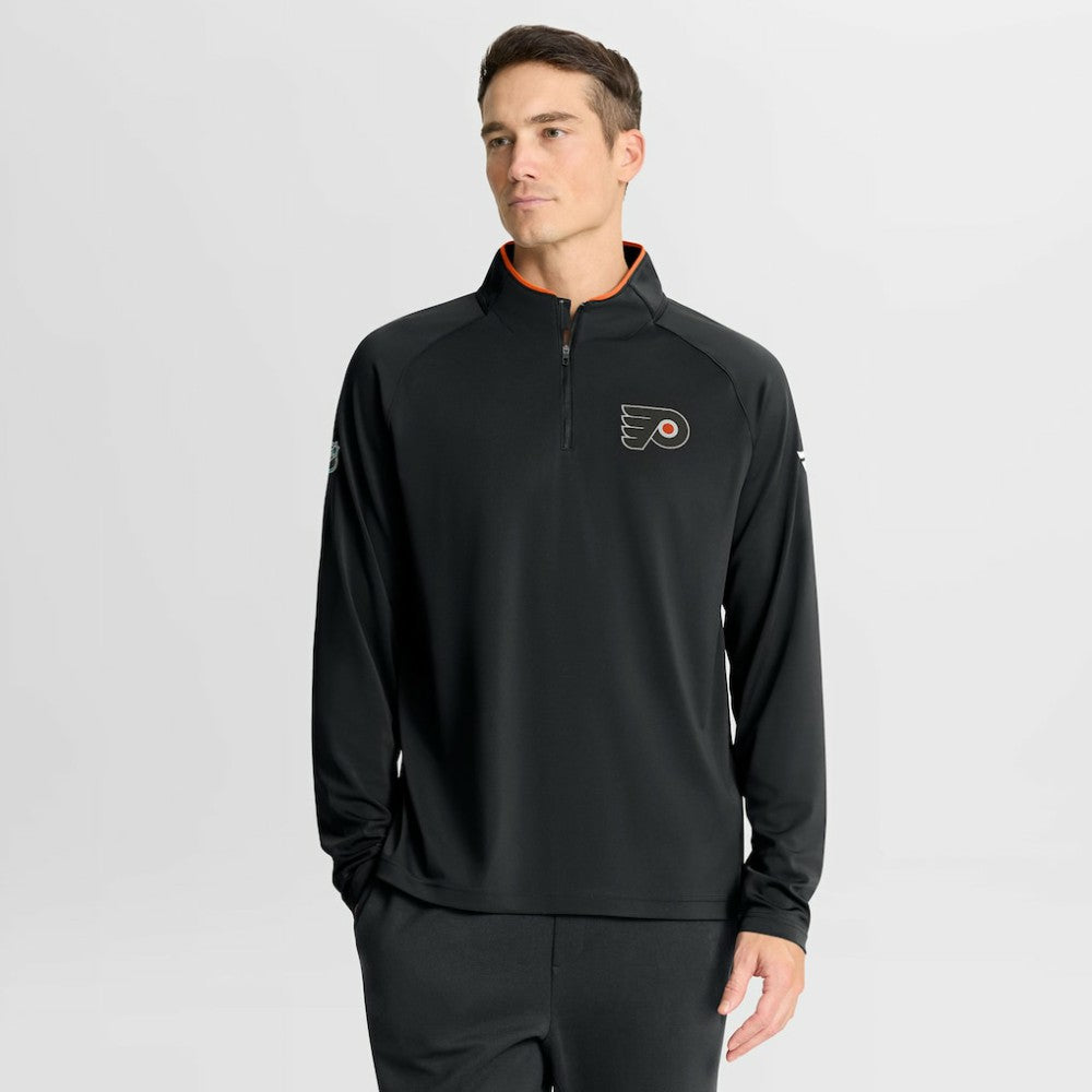 Philadelphia Flyers Fanatics Authentic Pro Rink Training Quarter-Zip Pullover - Black - NHL