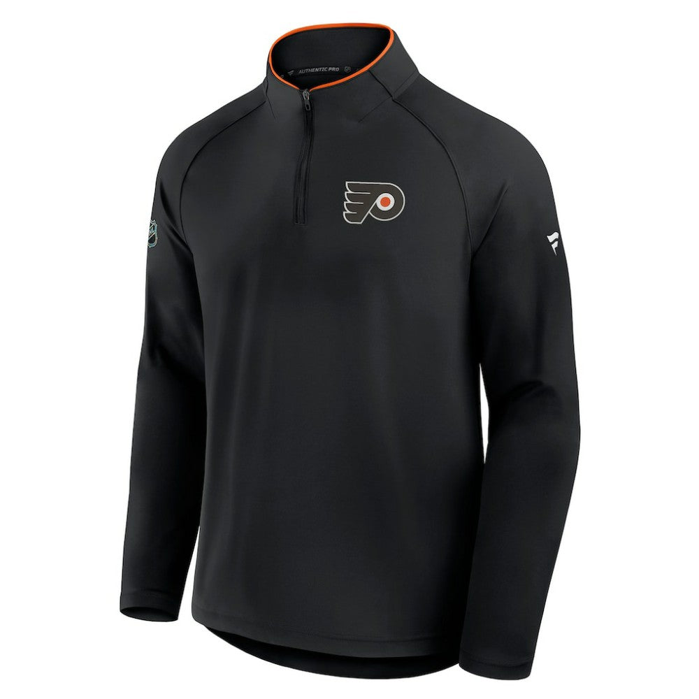 Philadelphia Flyers Fanatics Authentic Pro Rink Training Quarter-Zip Pullover - Black - NHL