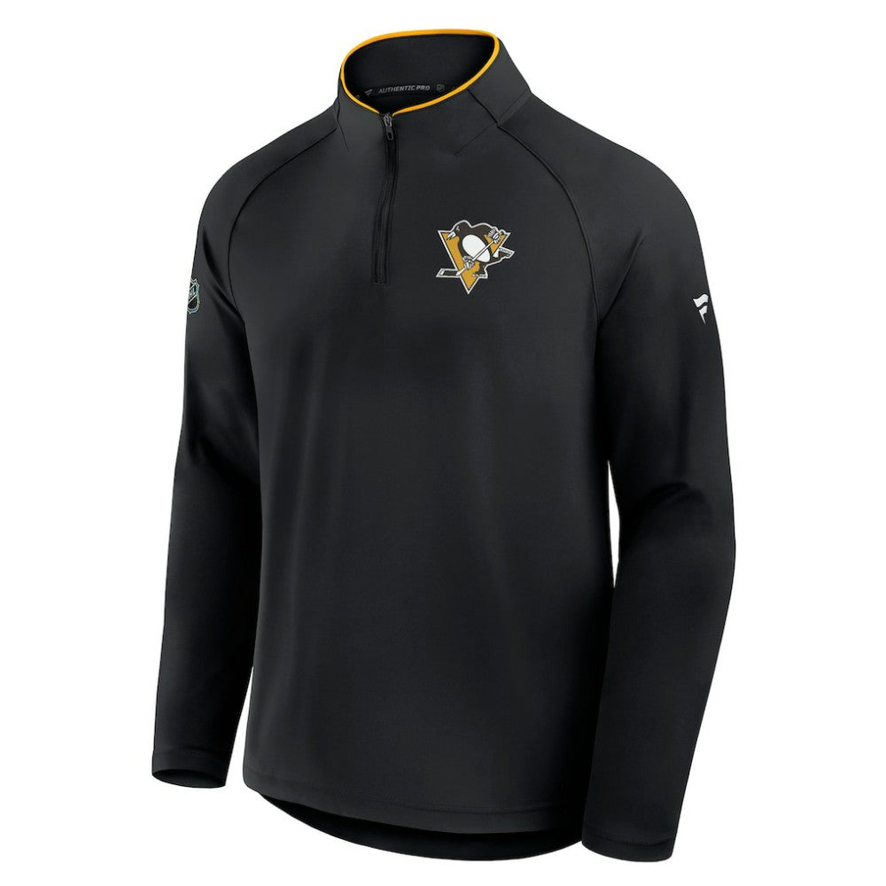 Pittsburgh Penguins Fanatics Authentic Pro Rink Training Quarter-Zip Pullover - Black - NHL