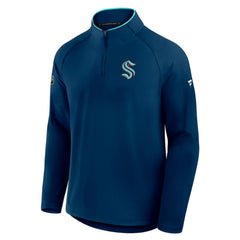 Seattle Kraken Fanatics Authentic Pro Rink Training Quarter-Zip Pullover - Deep Sea Blue - NHL