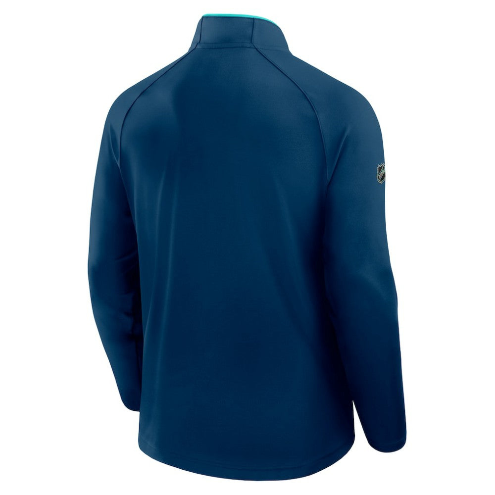 Seattle Kraken Fanatics Authentic Pro Rink Training Quarter-Zip Pullover - Deep Sea Blue - NHL
