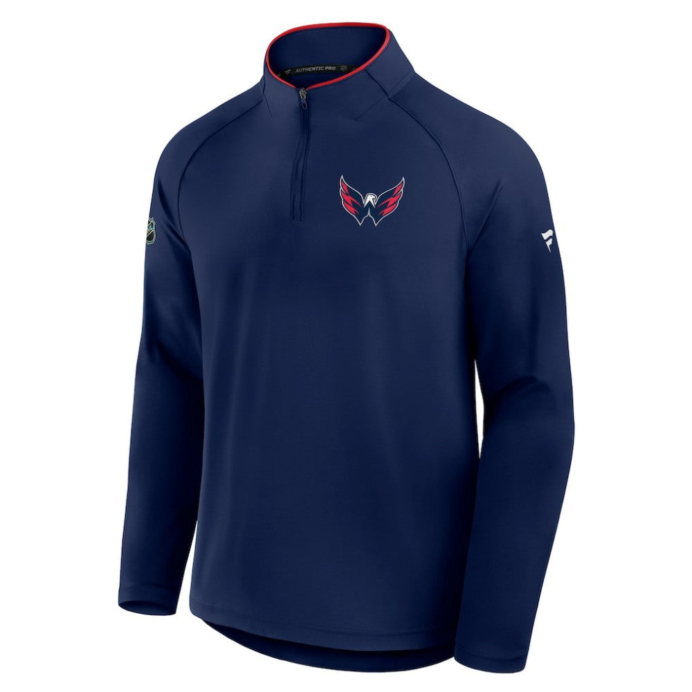 Washington Capitals Fanatics Authentic Pro Rink Training Quarter-Zip Pullover - Navy - NHL