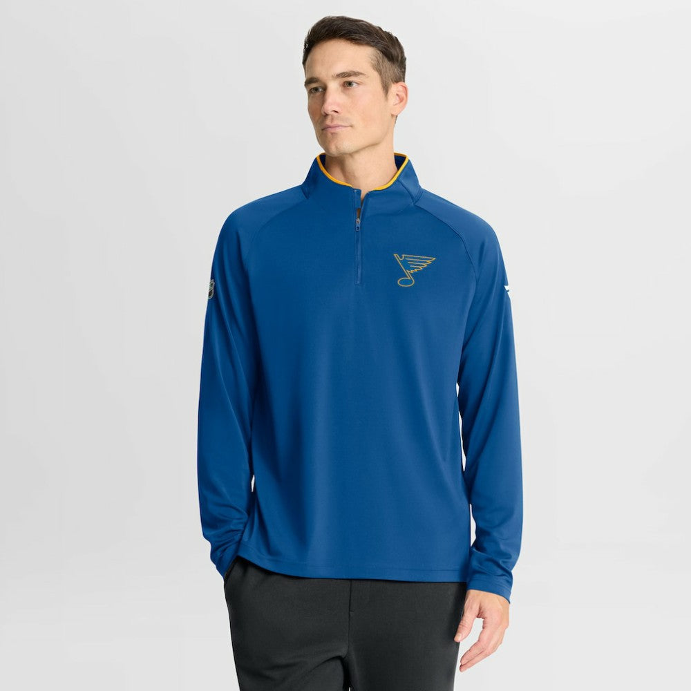 St. Louis Blues Fanatics Authentic Pro Rink Training Quarter-Zip Pullover - Blue - NHL