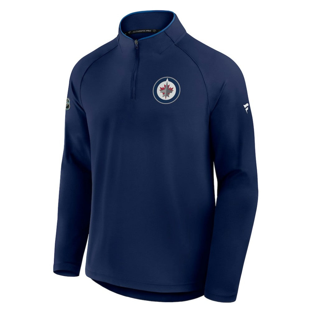 Winnipeg Jets Fanatics Authentic Pro Rink Training Quarter-Zip Pullover - Navy - NHL