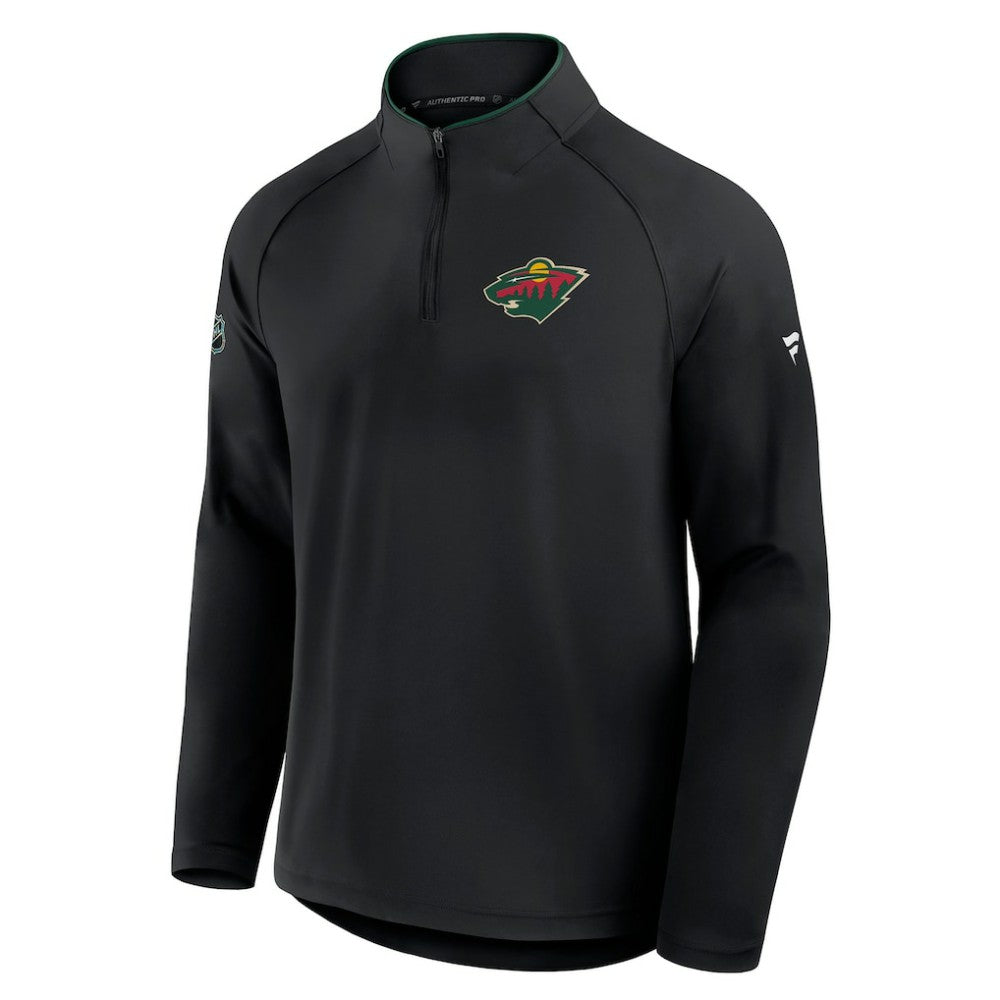 Minnesota Wild Fanatics Authentic Pro Rink Training Quarter-Zip Pullover - Black - NHL