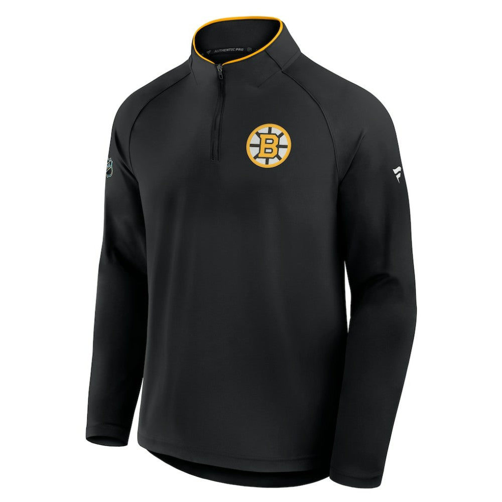 Boston Bruins Fanatics Authentic Pro Rink Training Quarter-Zip Pullover - Black - NHL