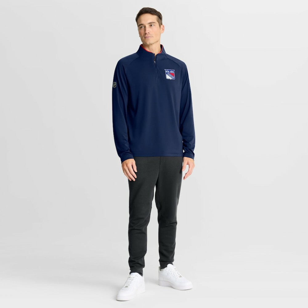 New York Rangers Fanatics Authentic Pro Rink Training Quarter-Zip Pullover - Navy - NHL