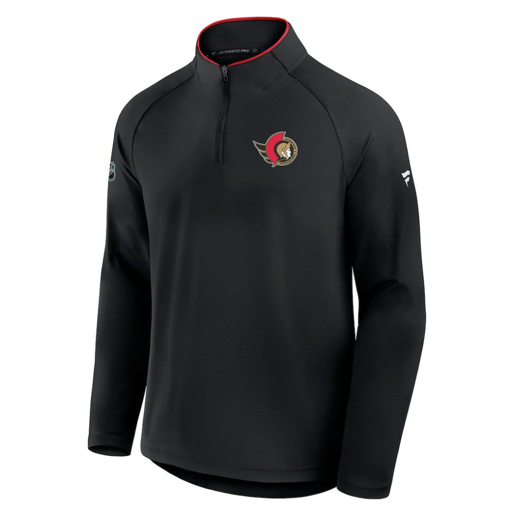 Ottawa Senators Fanatics Authentic Pro Rink Training Quarter-Zip Pullover - Black - NHL