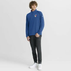 New York Rangers Fanatics Authentic Pro Rink Training Centennial Raglan Quarter-Zip Pullover - Blue - NHL