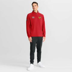 Chicago Blackhawks Fanatics Authentic Pro Rink Training Centennial Raglan Quarter-Zip Pullover - Red - NHL
