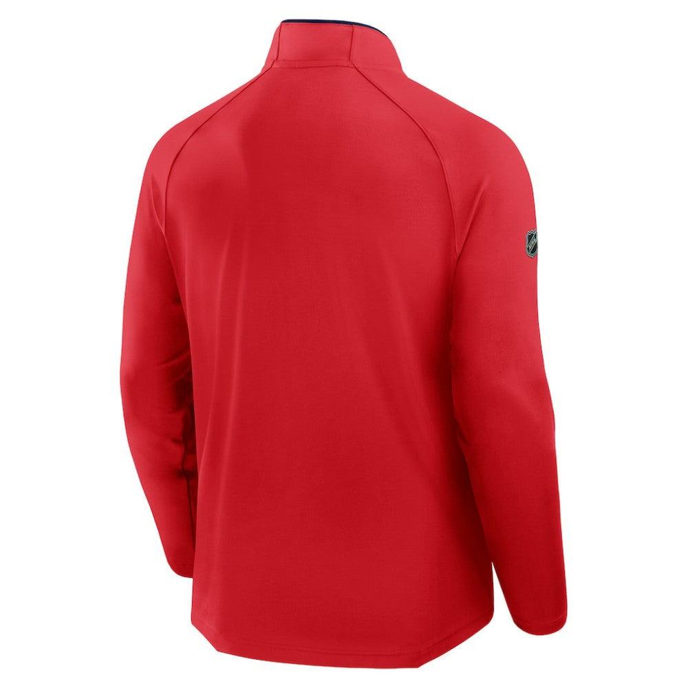 Chicago Blackhawks Fanatics Authentic Pro Rink Training Centennial Raglan Quarter-Zip Pullover - Red - NHL