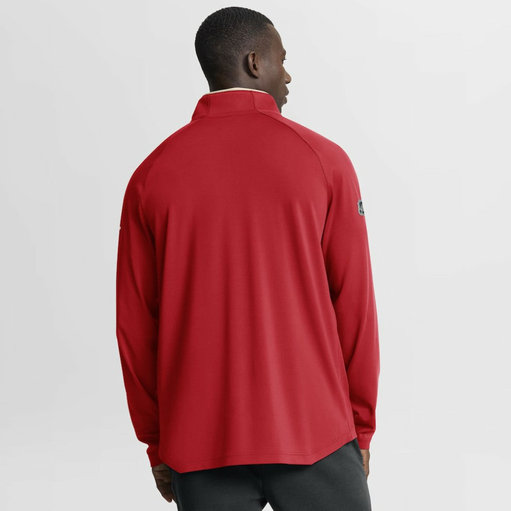 Detroit Red Wings Fanatics Authentic Pro Rink Training Centennial Raglan Quarter-Zip Pullover - Red - NHL
