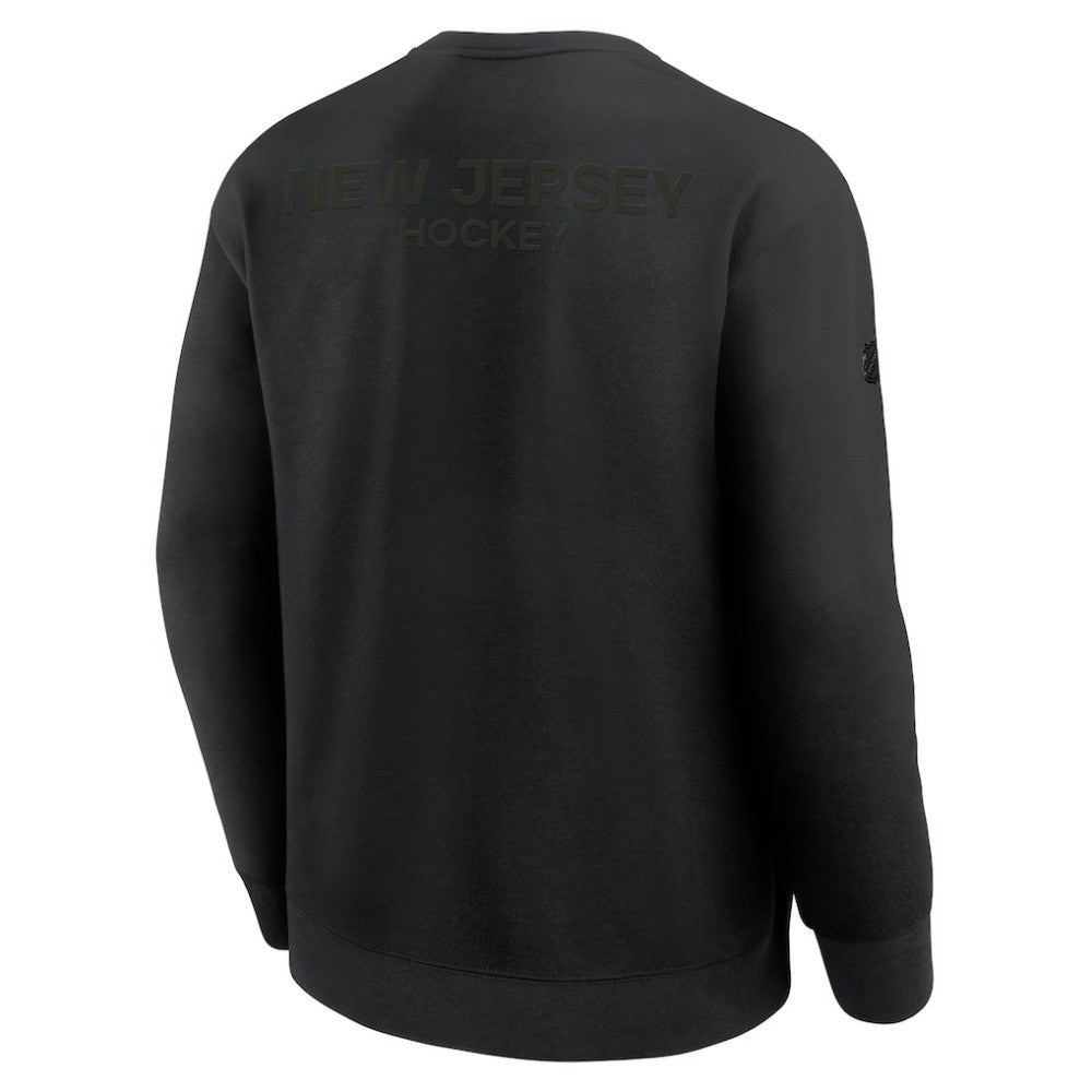 New Jersey Devils Fanatics Authentic Pro Road Tri-Blend Sweatshirt - Black - NHL