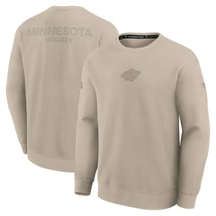 Minnesota Wild Fanatics Authentic Pro Road Tri-Blend Sweatshirt - Tan - NHL